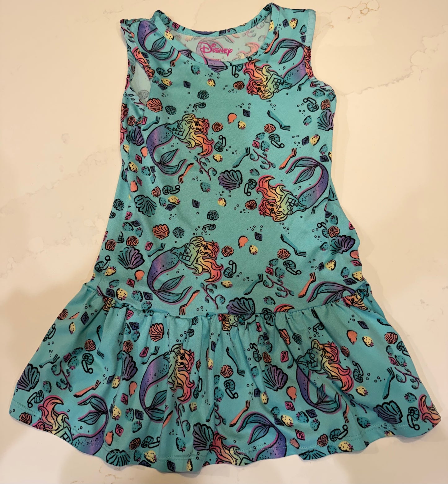 #133 girls Disney Ariel dress XS 4-5 GUC