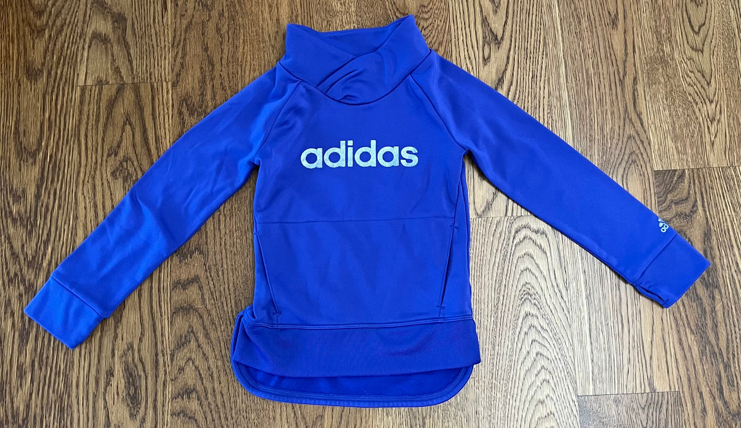 #33 Girls 4T Adidas Dri-Fit Pull Over Long Sleeve Blue