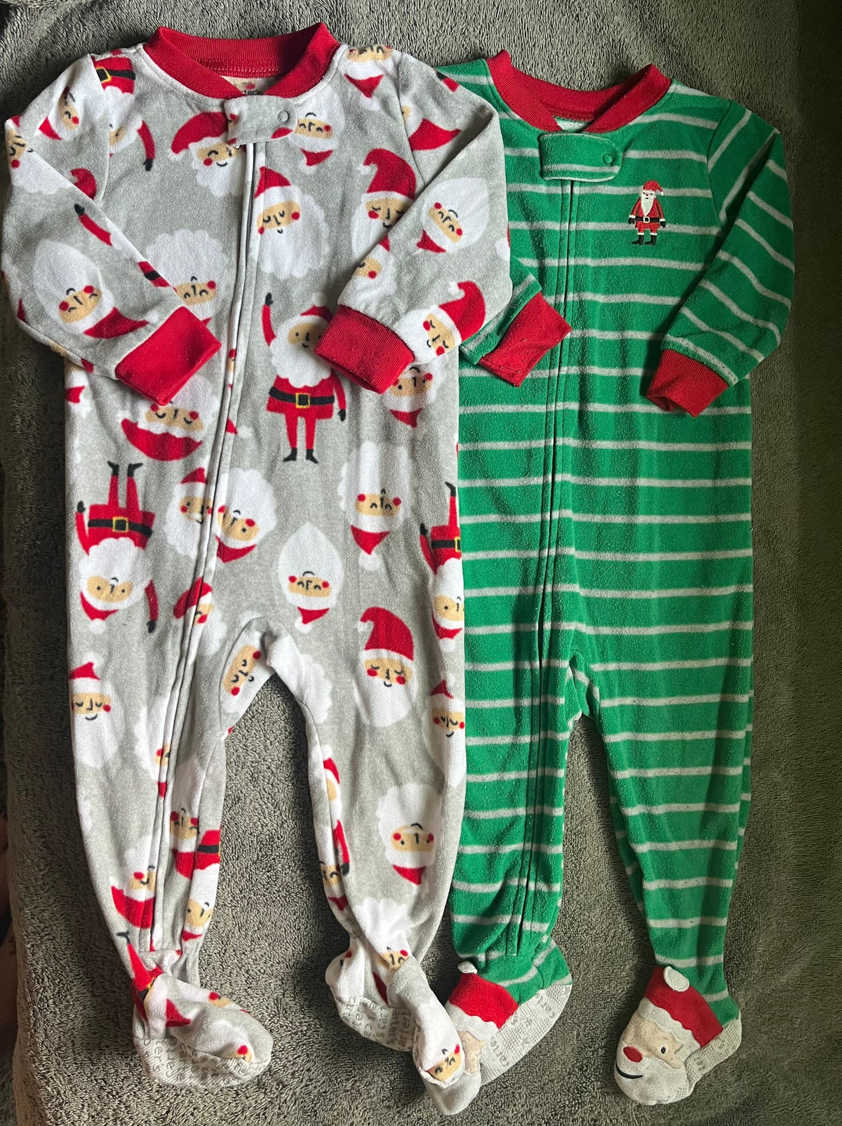Seller #13 Carter’s boys 12 months fleece Christmas sleeper pajamas bundle