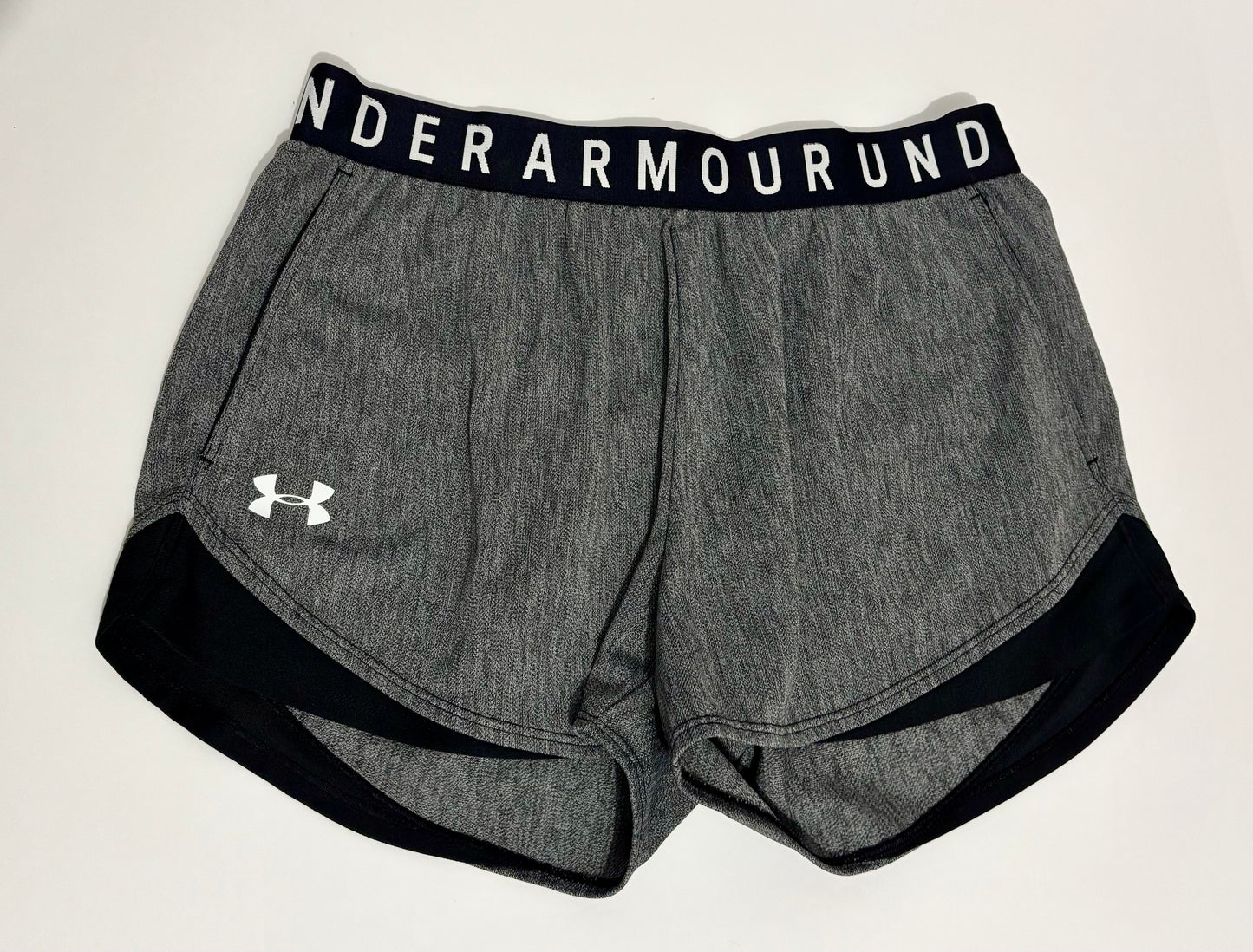 #132 - Under Armor: Women's Grey/Black Athletic Shorts, Size M