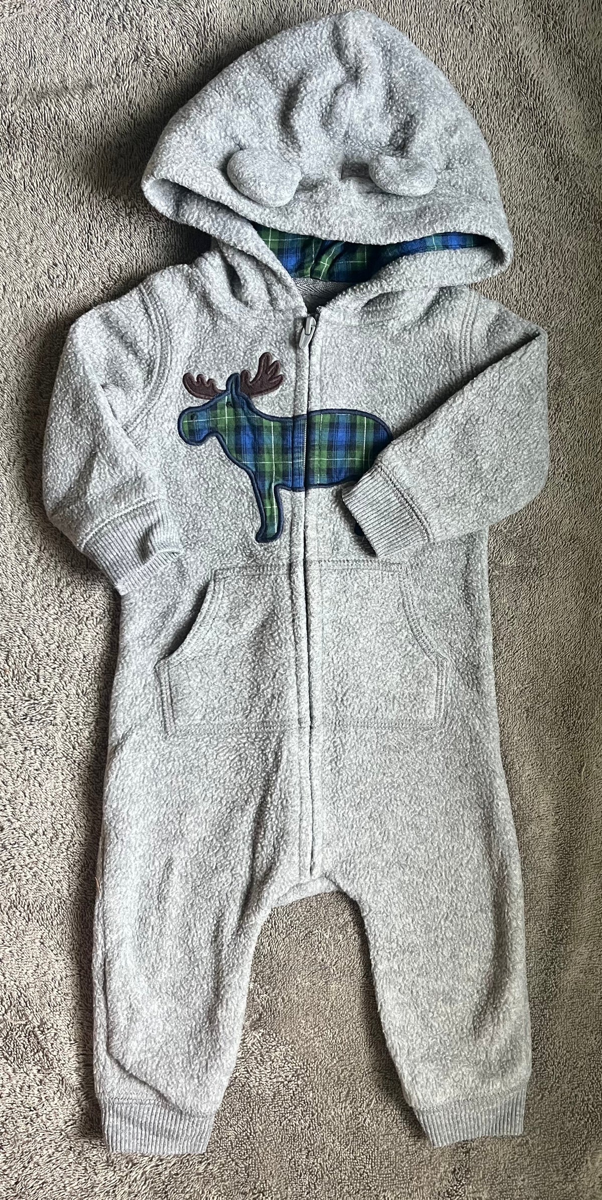 Seller #13 Carter’s boys 6 months fleece hooded moose outfit