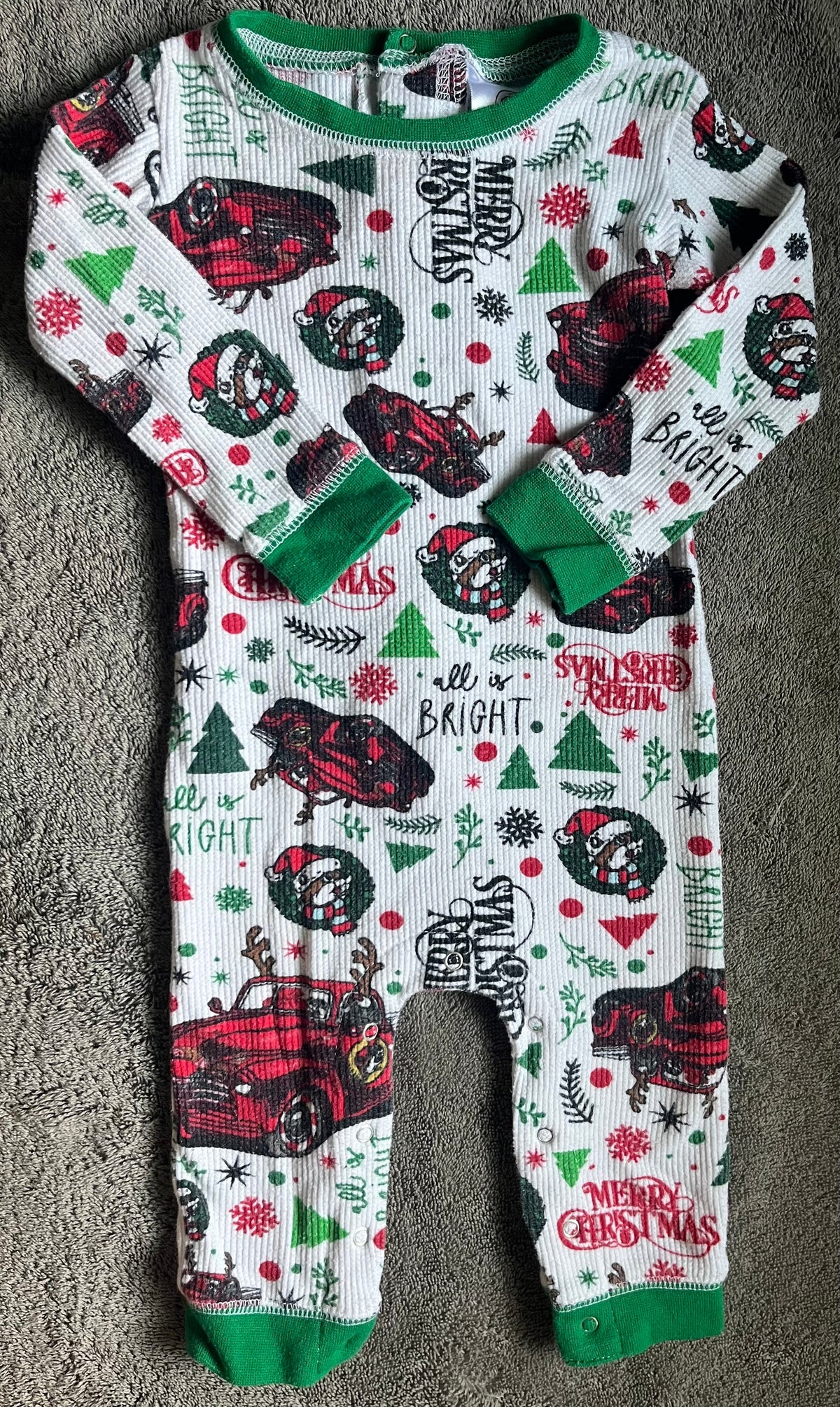 Seller #13 Bucees boys 9 months footless Christmas sleeper