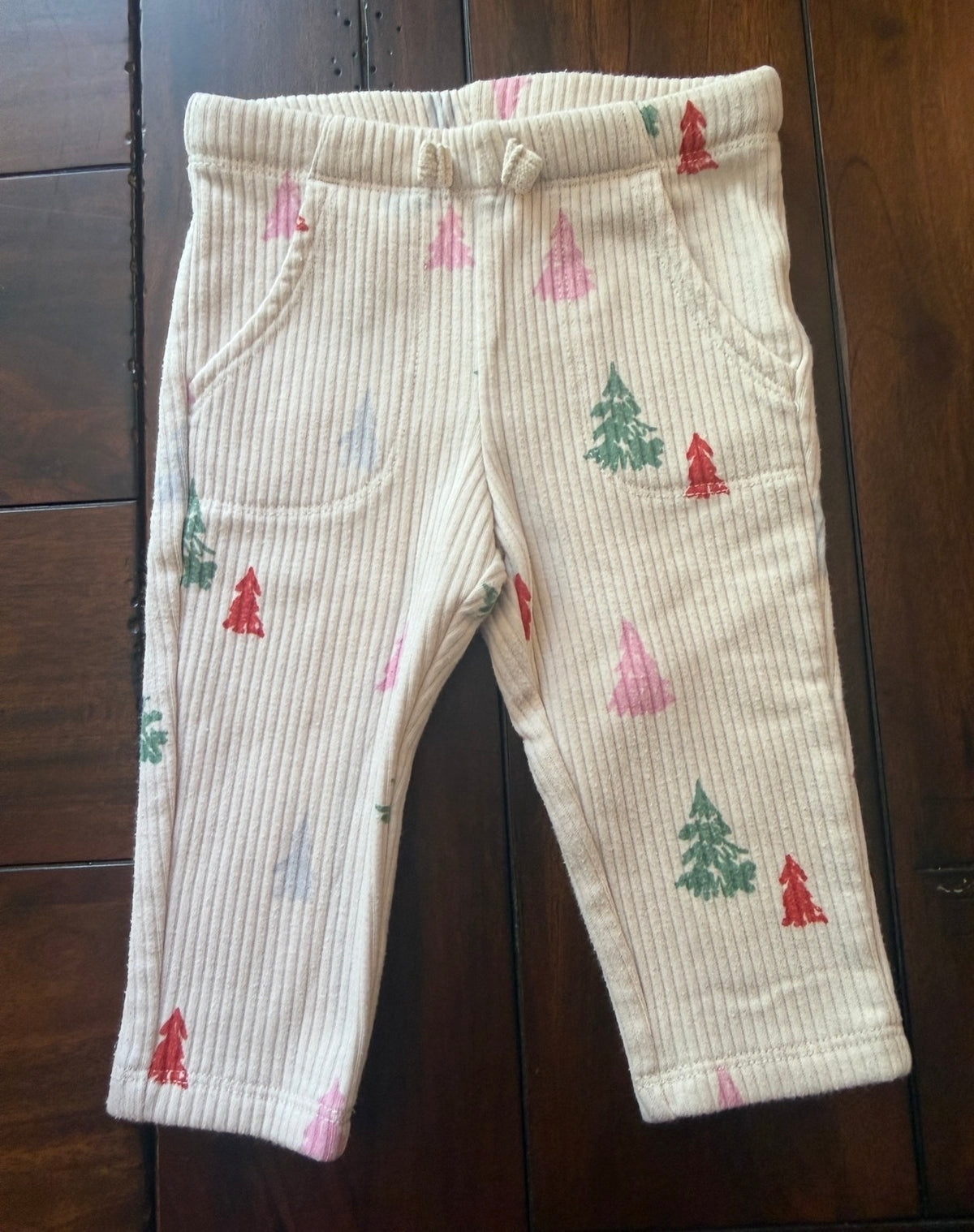 #51 Girls 12M Ribbed Christmas Tree Jogger Sweatpants