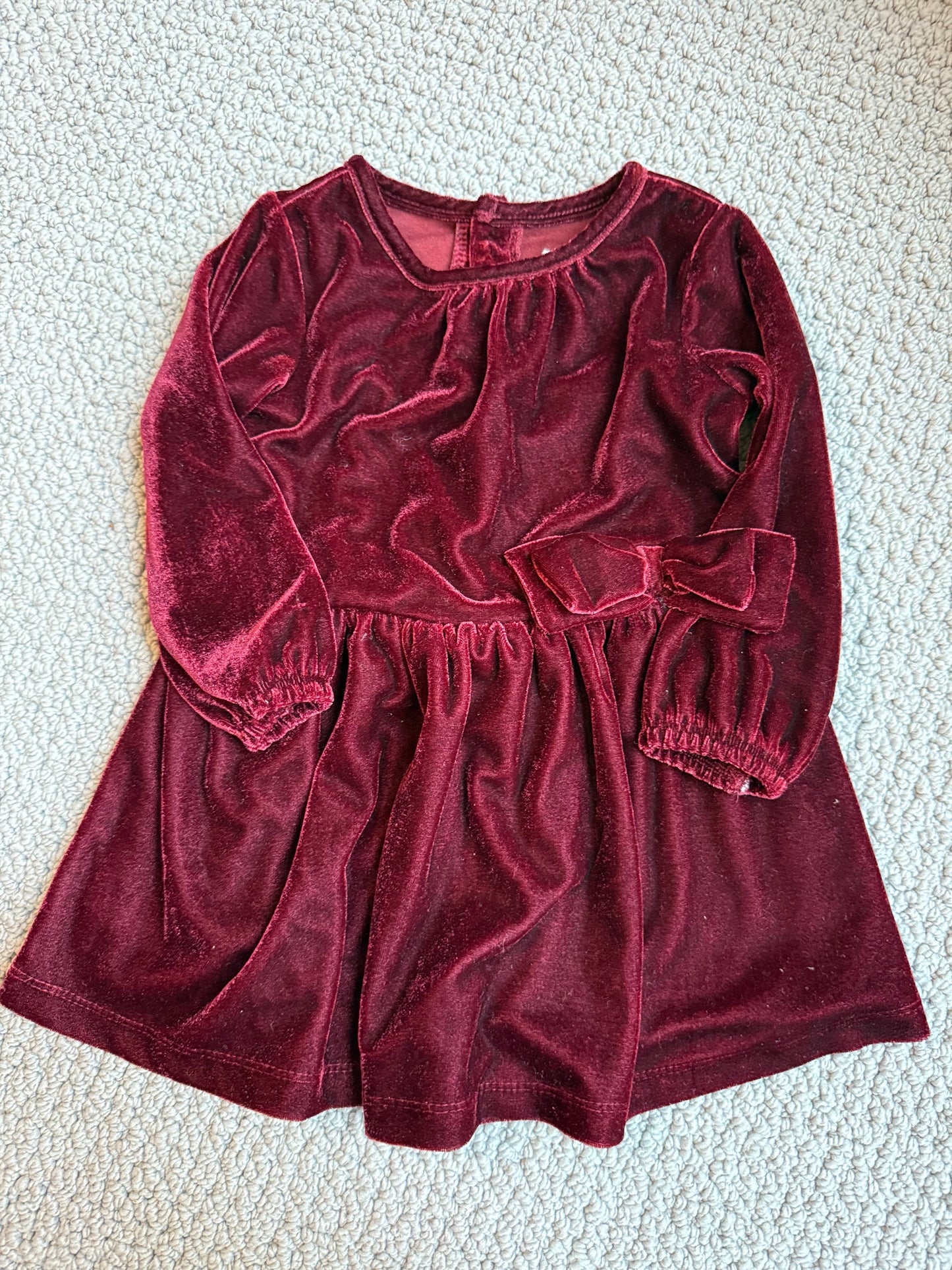 Seller 8 - girls 12 months burgundy velour dress