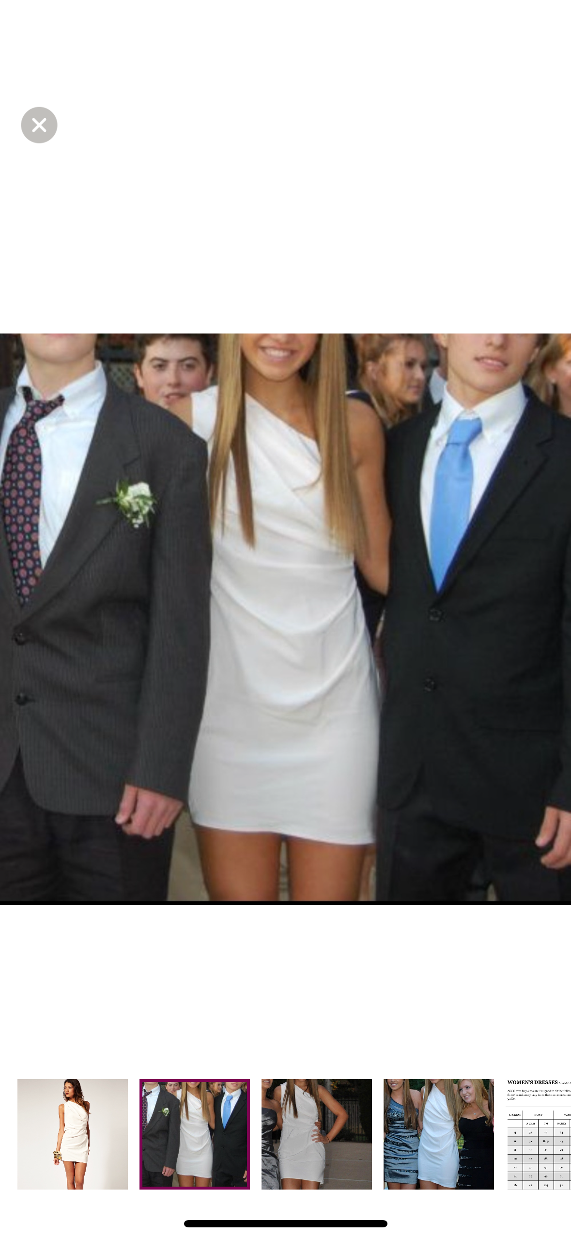 #133 ASOS Ivory White Sz 4 One Shoulder Dress