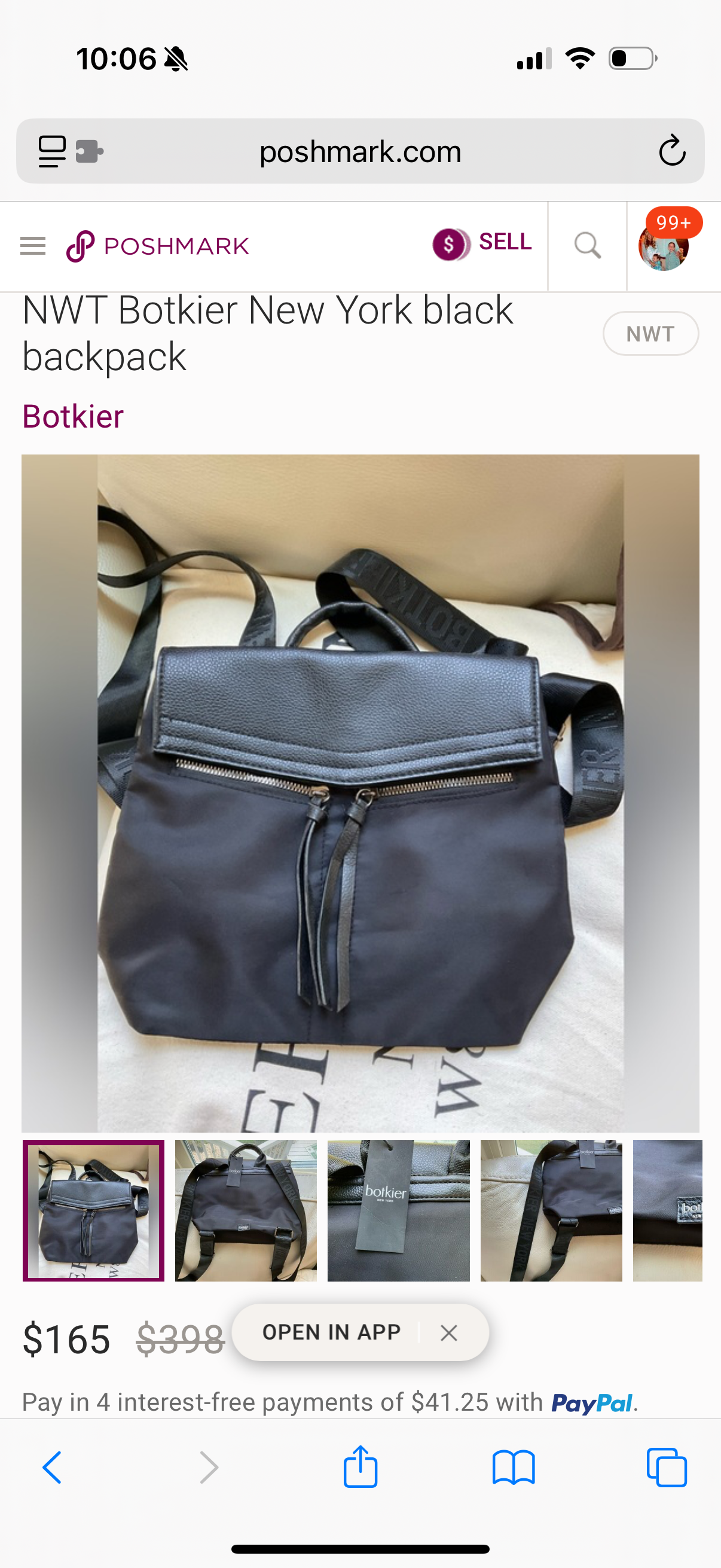 136 NWOT Botkier Bookbag Purse
