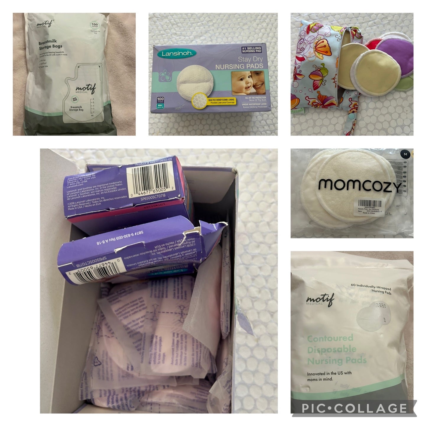 136 variety of nursing and pumping supplies