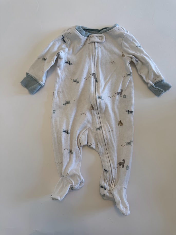 #78 REDUCED Carter's 3 Piece Dog and Stripes Pajamas Boys 3M