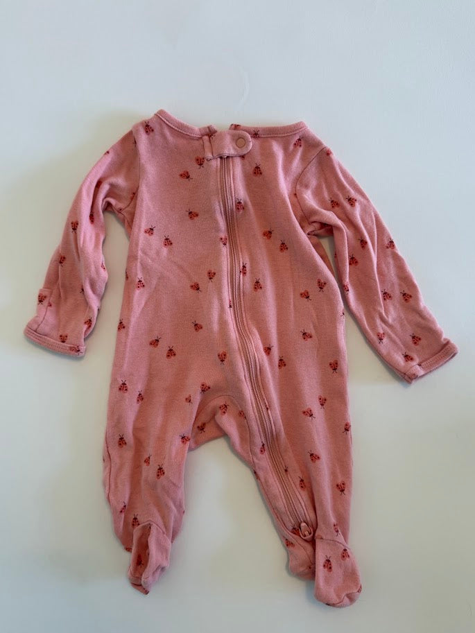 #78 REDUCED Carter's 2 Piece Ladybug and Floral Pajamas Girls 3M