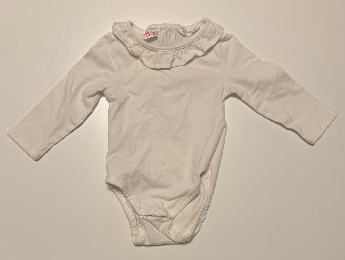 #93 mini body dress + ruffle collared onesie bundle girls size 3-6 months