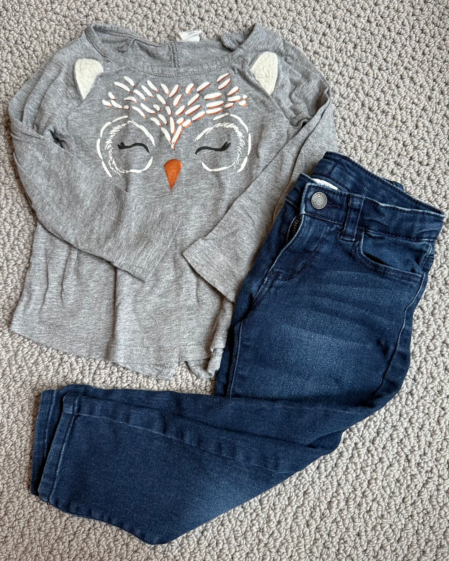 Seller 8 - girls 3T Okie Dokie skinny jeans & Baby Gap owl top