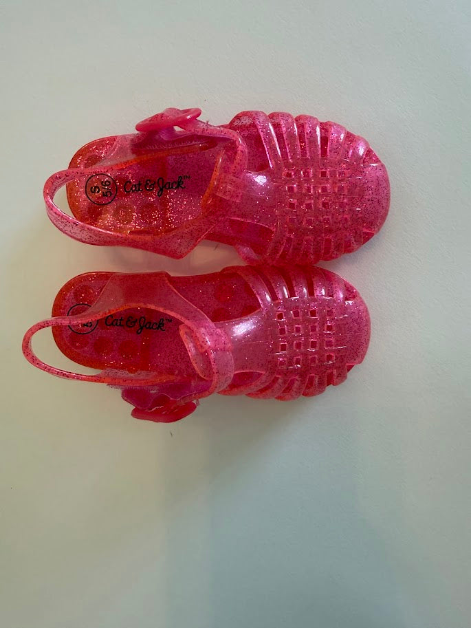 #78 REDUCED Cat and Jack Pink Sparkly Jelly Girls Size 5/6