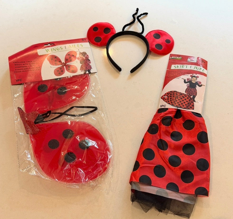 #9 Girls 3+ Lady Bug Costume (3 Pieces)