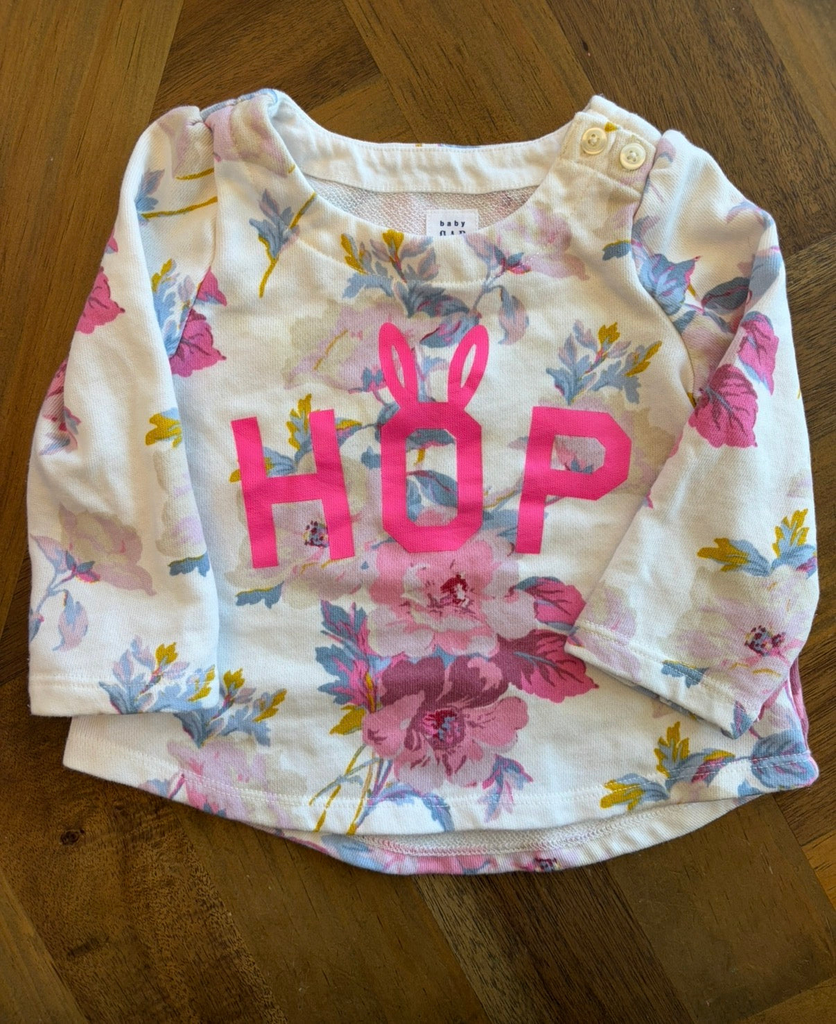 Seller 22 gap Easter top “HOP” size 12-18 mo