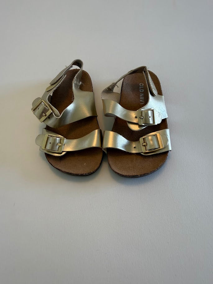#78 REDUCED Old Navy Gold Sandals Girls Size 18-24M