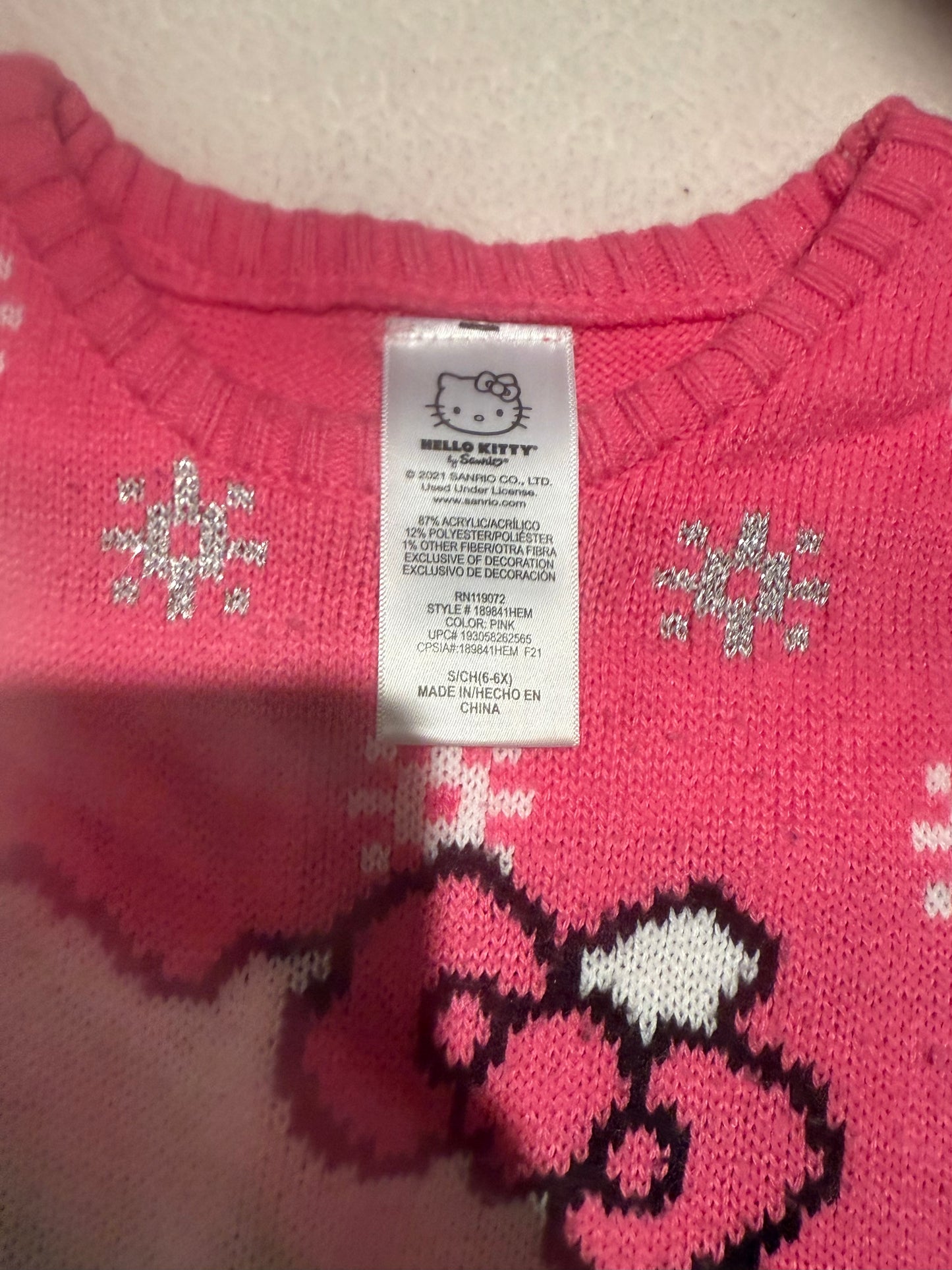 136 Hello Kitty sweater dress size 6