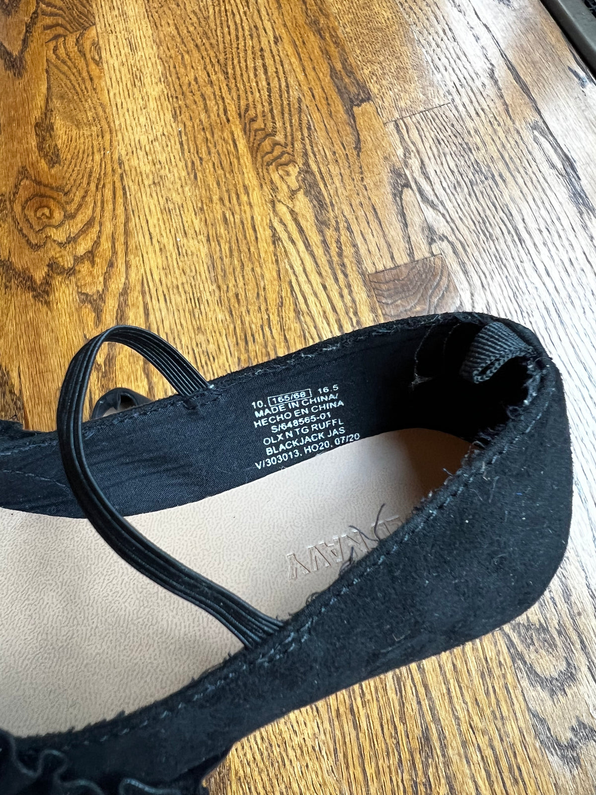 Seller #115 - Old Navy Toddler Girl Size 10 Black Suede Ballet Flats, EUC