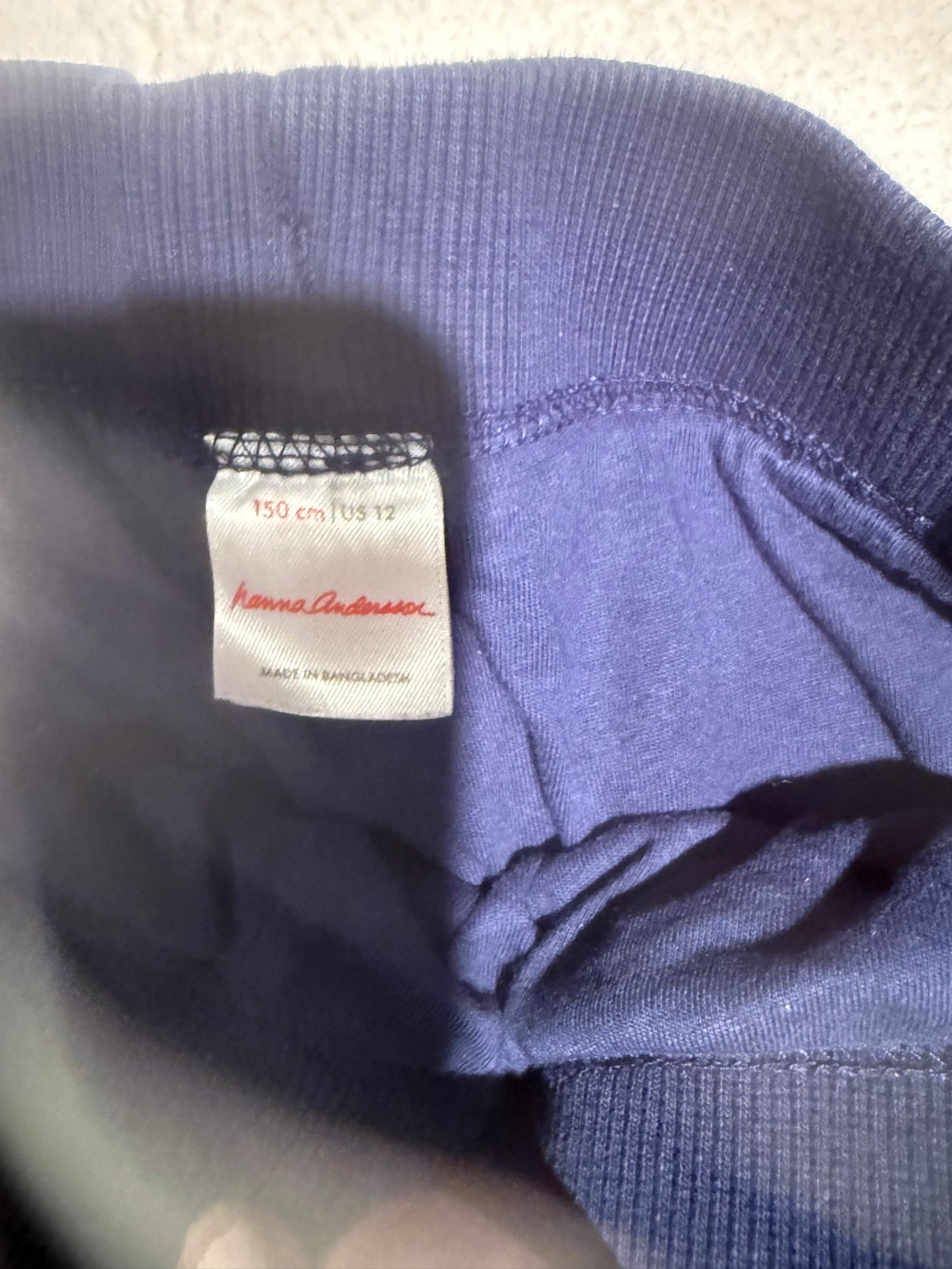 136 EUC Thick Navy sweat pants Hanna anderson size 12