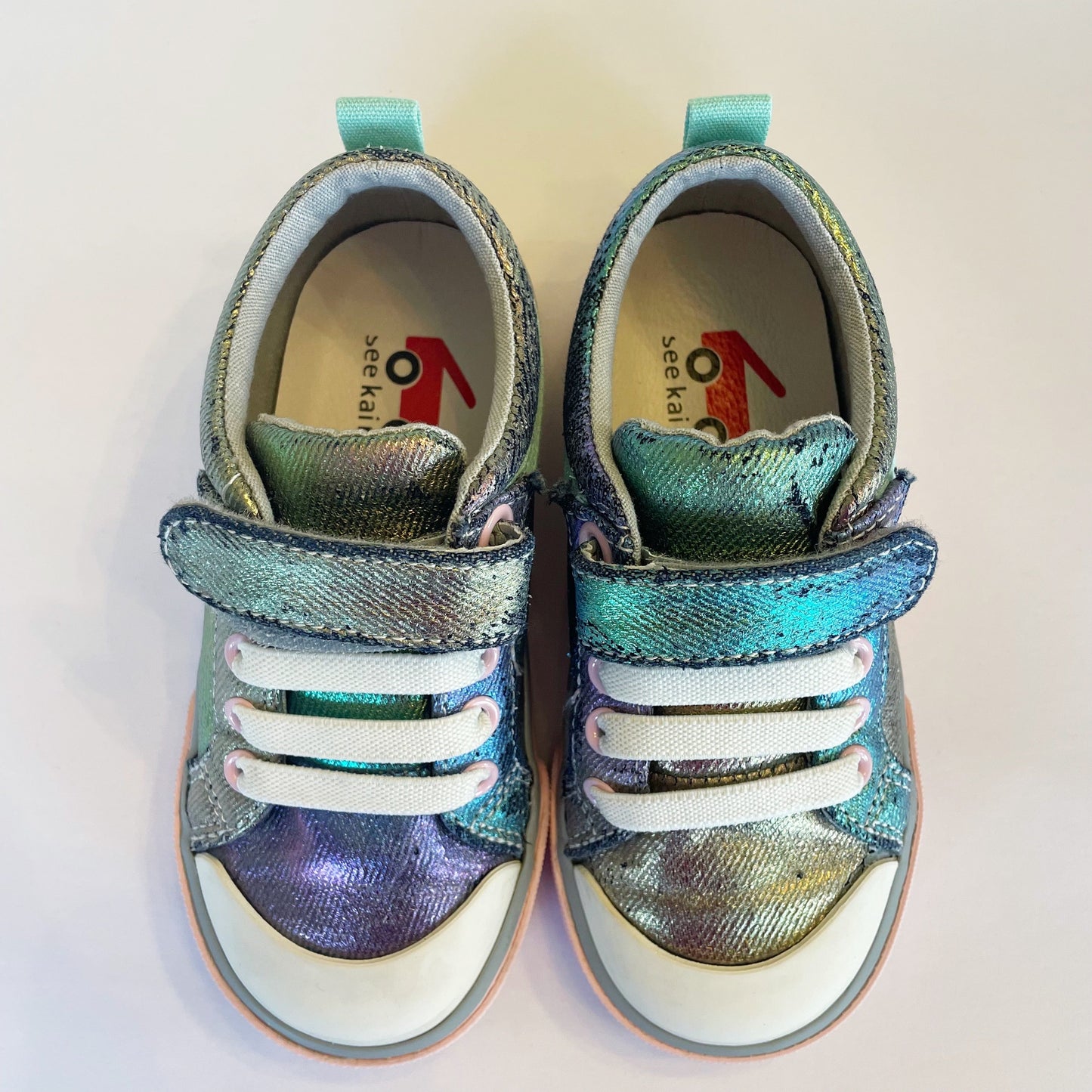 #118 | Size 10 | See Kai Run Girls Metallic Rainbow Sneakers