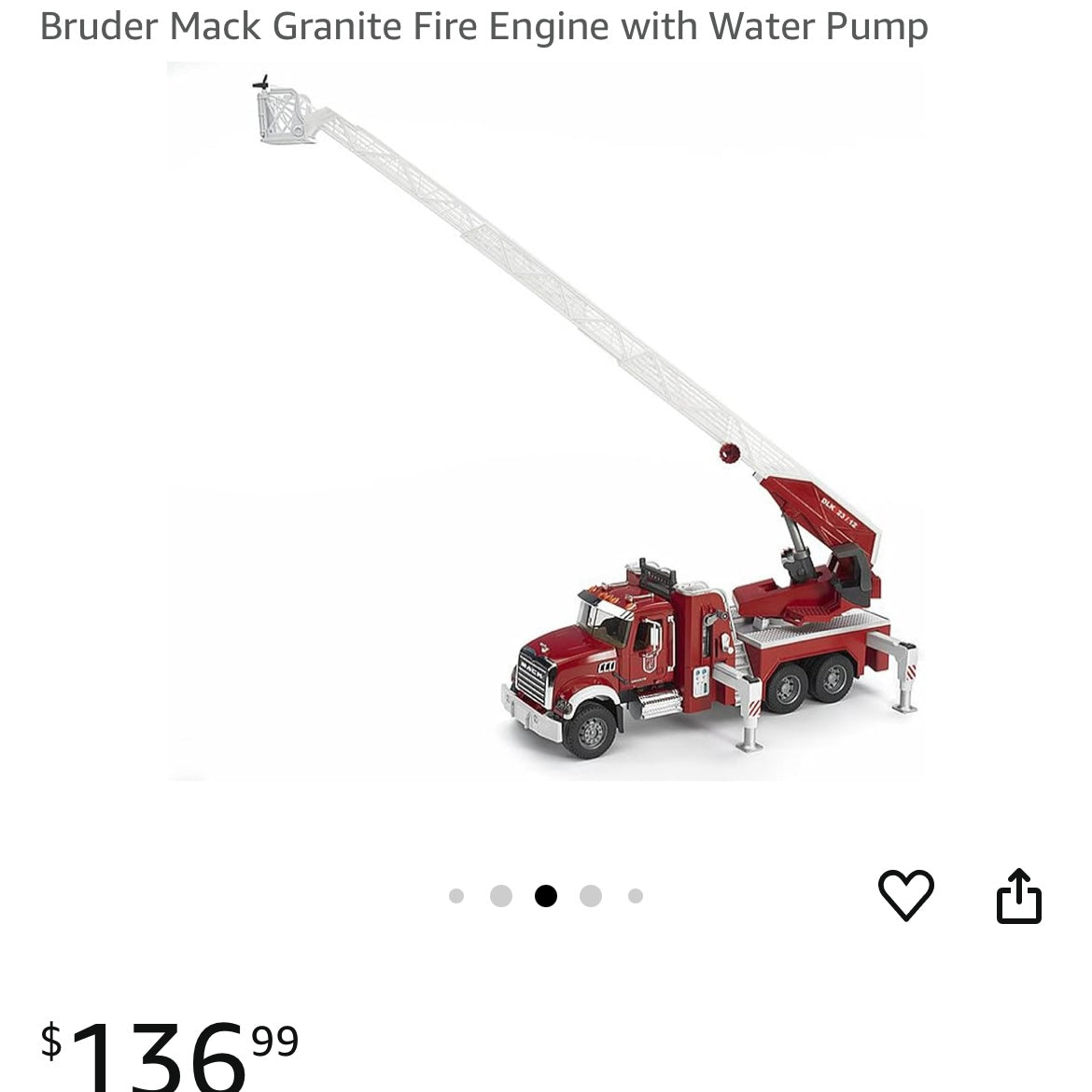 #1 Bruder Mack Fire Truck NEW REDUCED