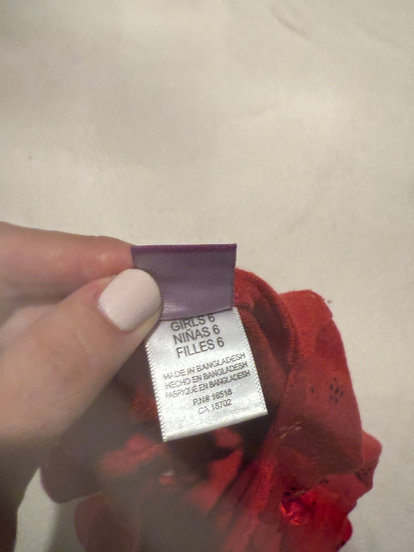 136 NWT size 6 girls red glitter dress