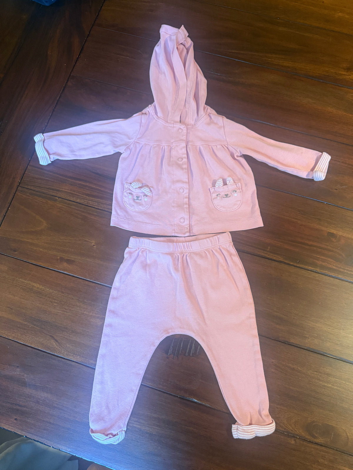 #51 Carters Girls 6M Pink Pants and Jacket Set