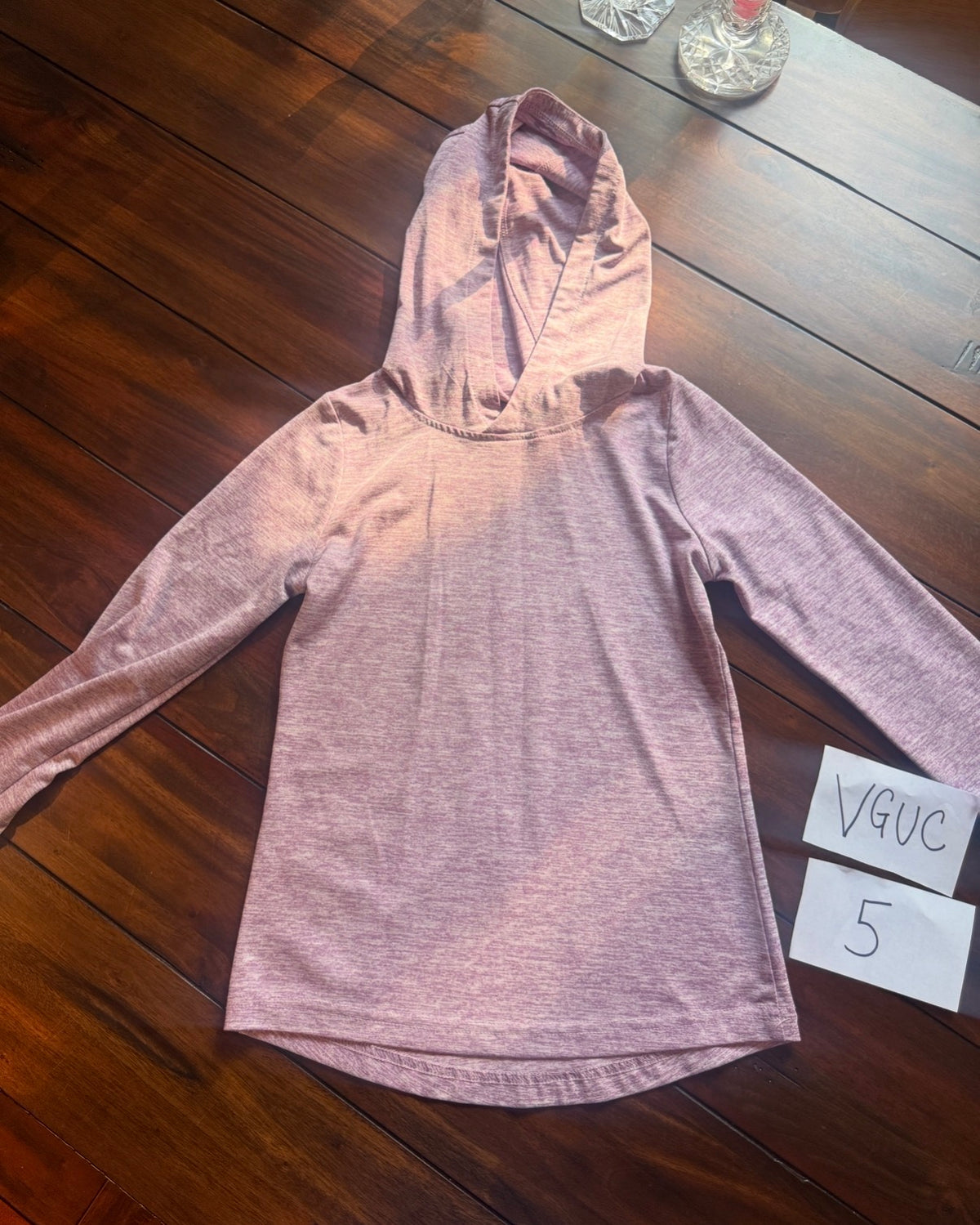 #51 Girls 5 Lilac Activewear Tunic Top with Hood