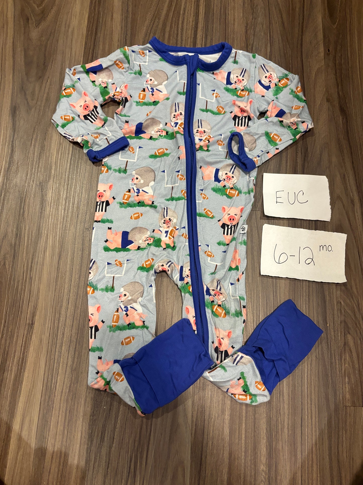 #138 - 6-12 Mo - EUC Birdie Bean - Football Pigs Zippy - PU 45236