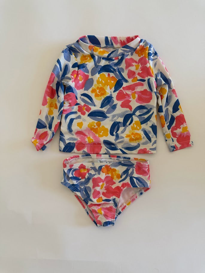 #78 REDUCED Carter's 2 Piece Long Sleeve Swim Suit Girls 6M