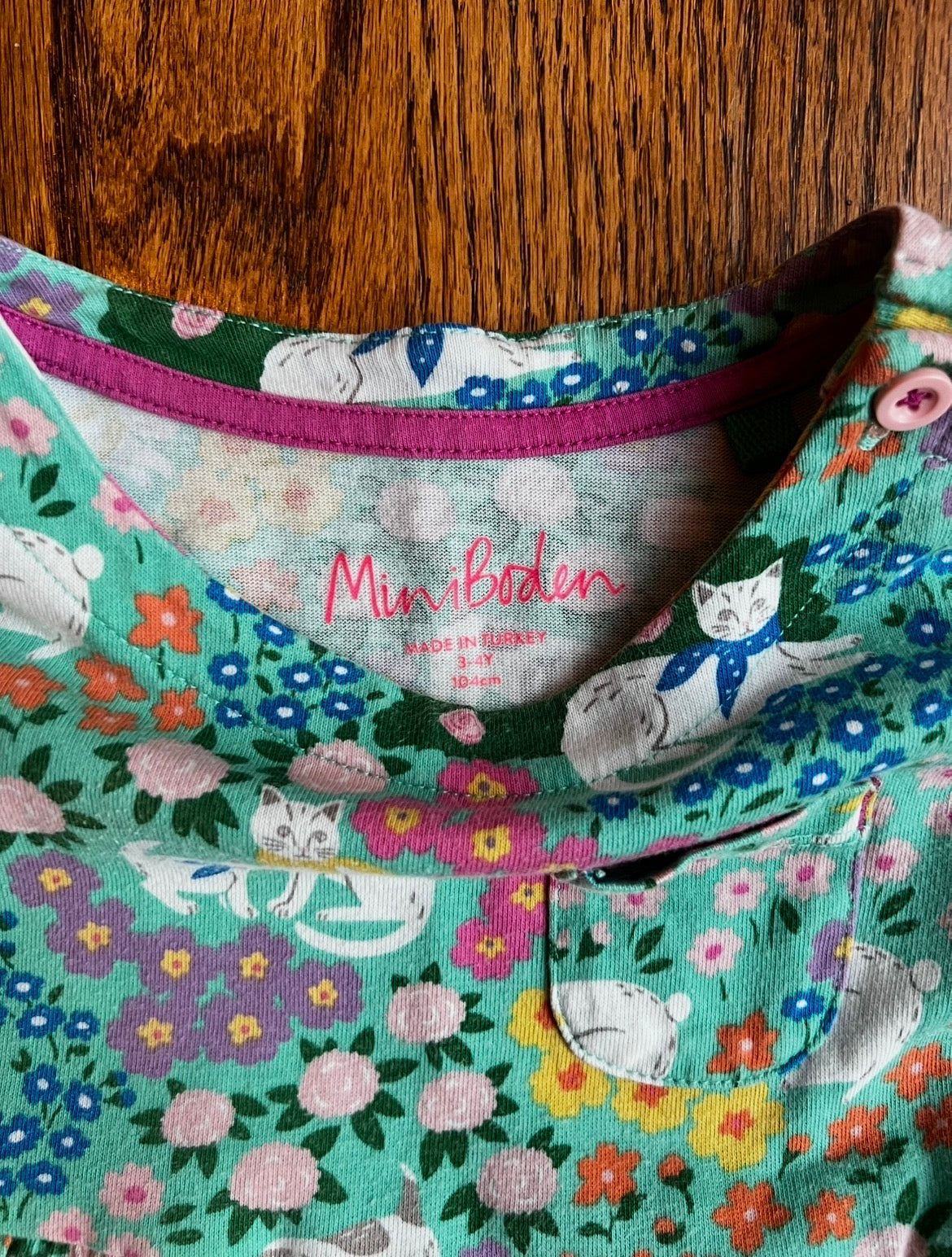 Seller #115 - Boden Girls 3-4Y Multicolor Floral Cats Dress, GUC
