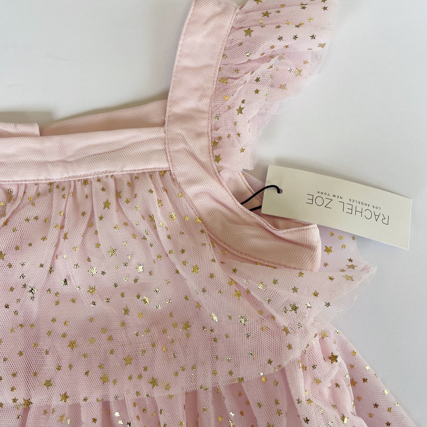 #118 | Size 4T | Rachel Zoe Girls Pink Tulle Star Dress with Headband