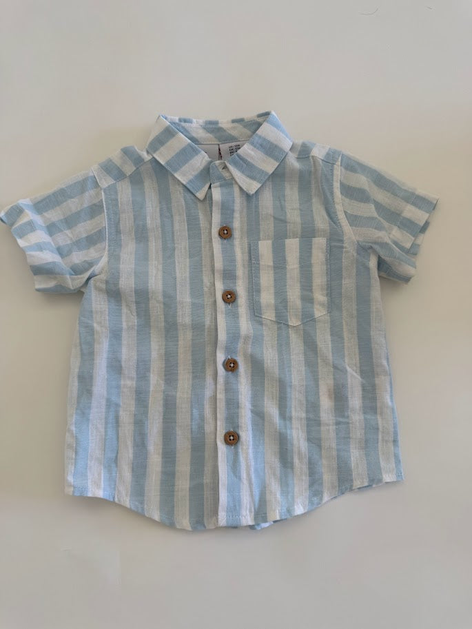 #78 REDUCED Tommy Bahama Striped Short Sleeve Button Up Boys 12M