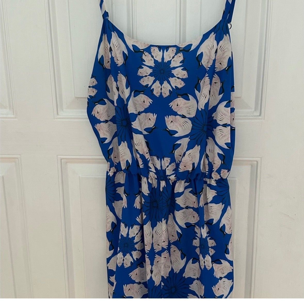 #130 Alice & Olivia Women Romper Back Zip Flutter Floral Adjustable Straps Sz 0