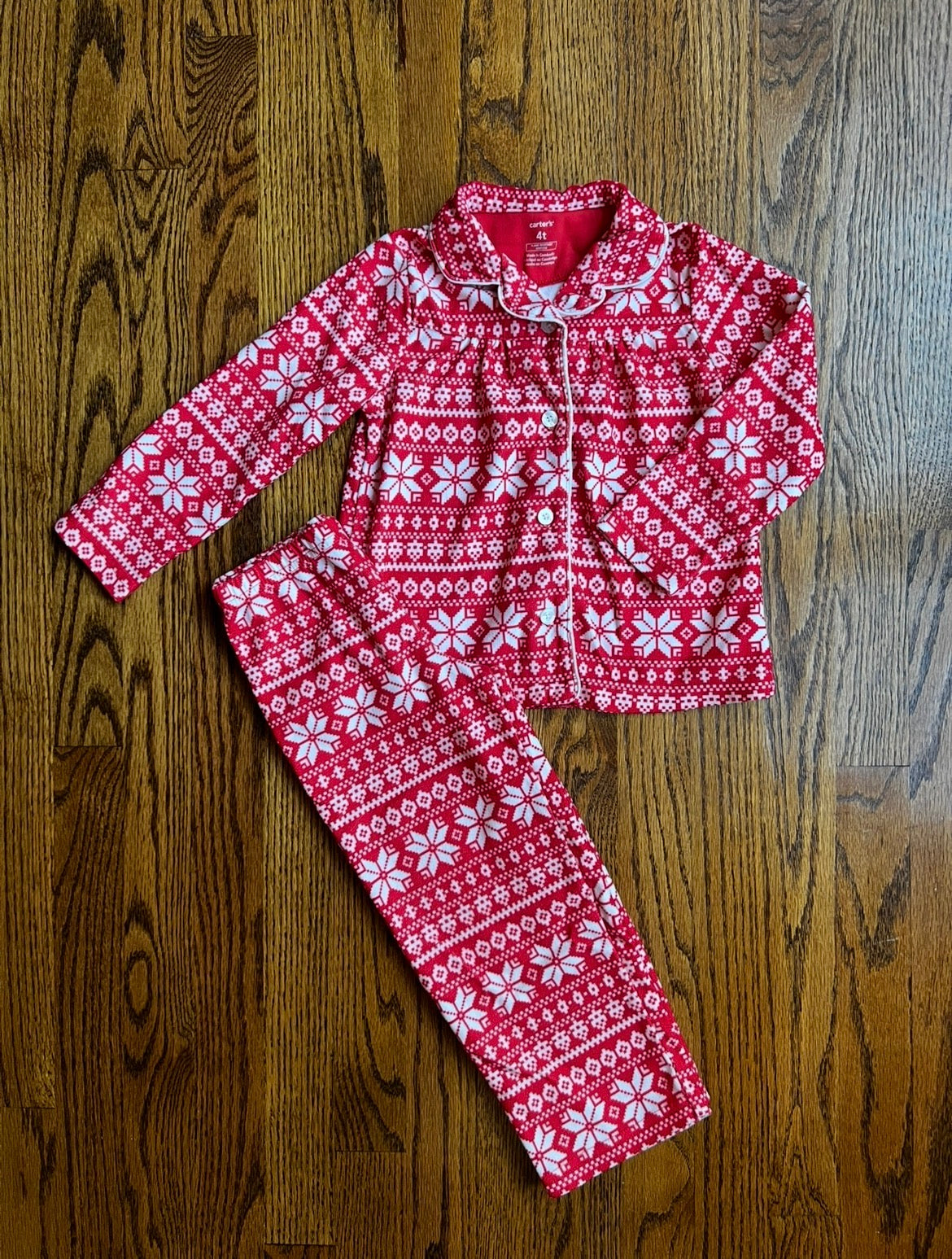 Seller #115 - Carter’s Girls 4T Red & White Holiday Pajamas, VGUC