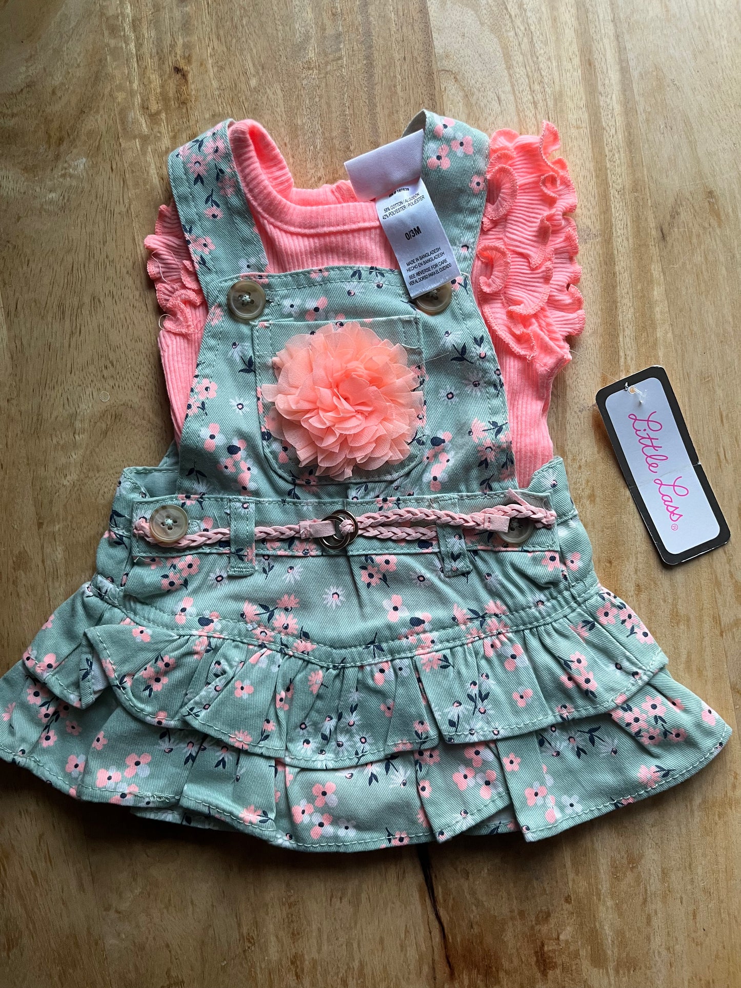 #97- NWT Little Rose Dress & Top Size 0/3 months
