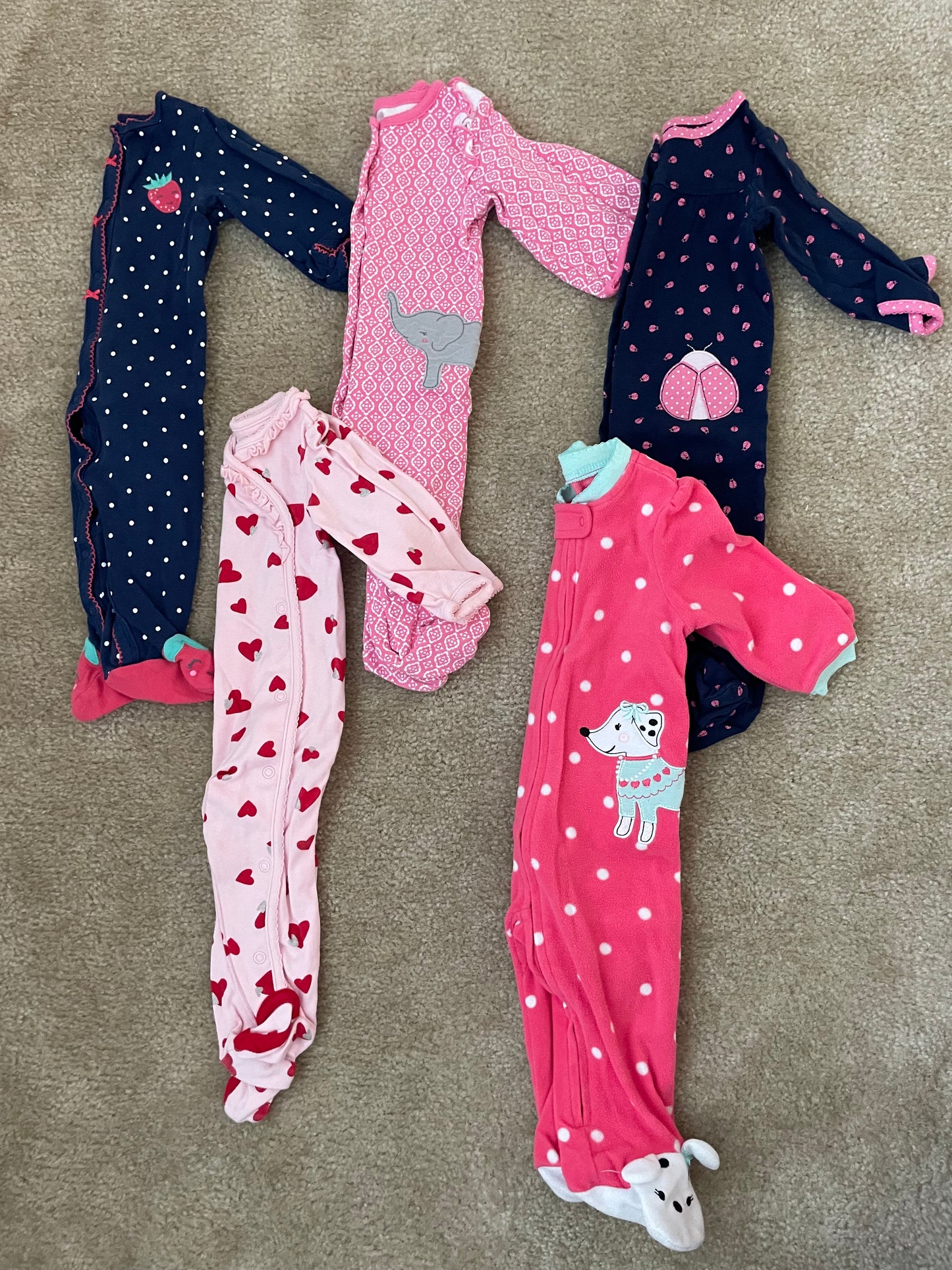 Seller 129- Girls 9 month long sleeve pajama bundle