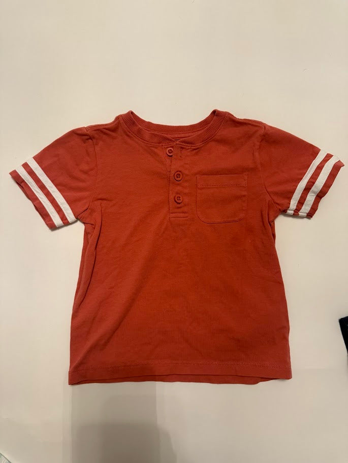 #78 REDUCED Tommy Bahama Red Striped Sleeve Tee Boys 2T