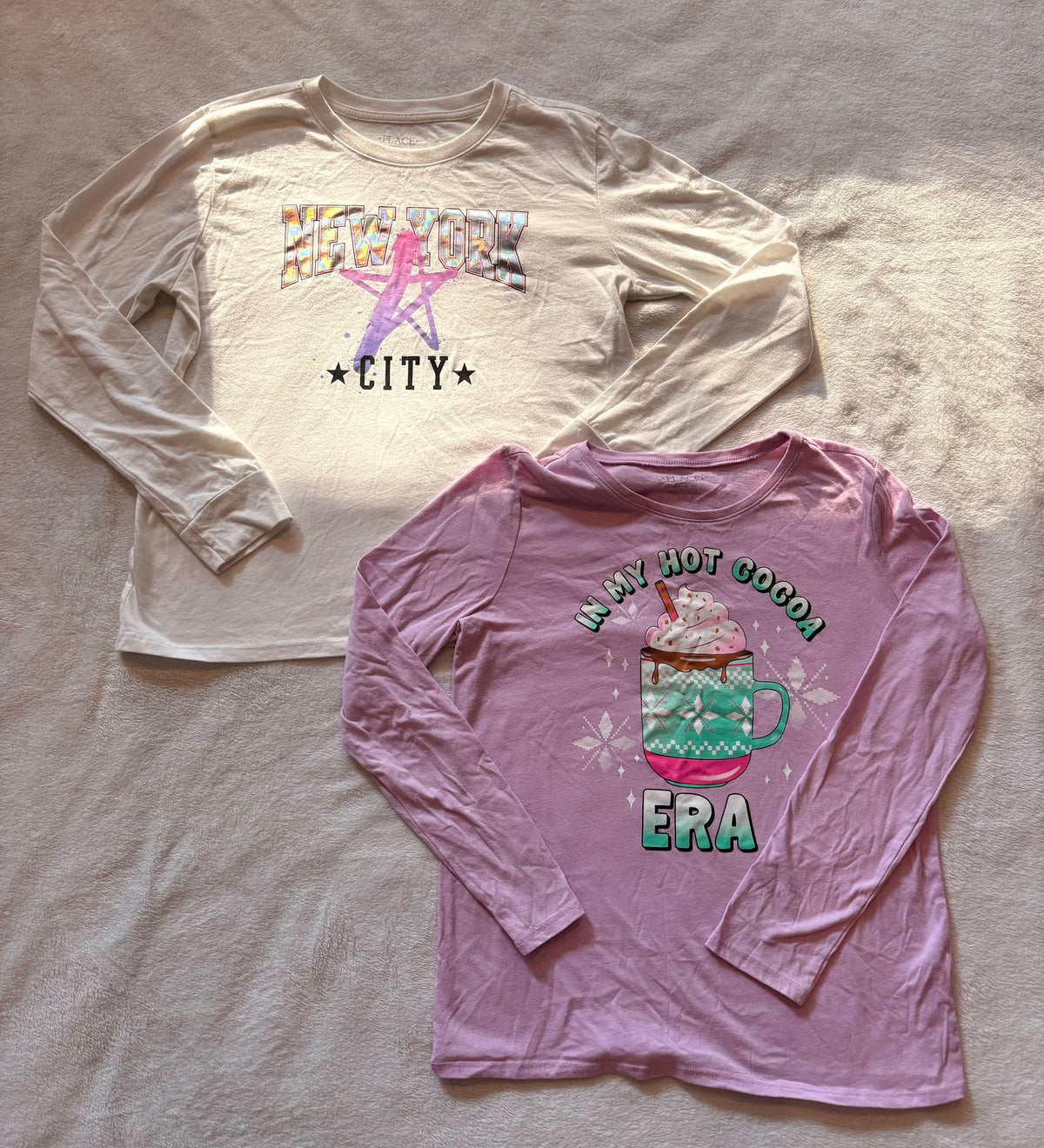 #102 - Children's Place girls size XXL long sleeve tees x2