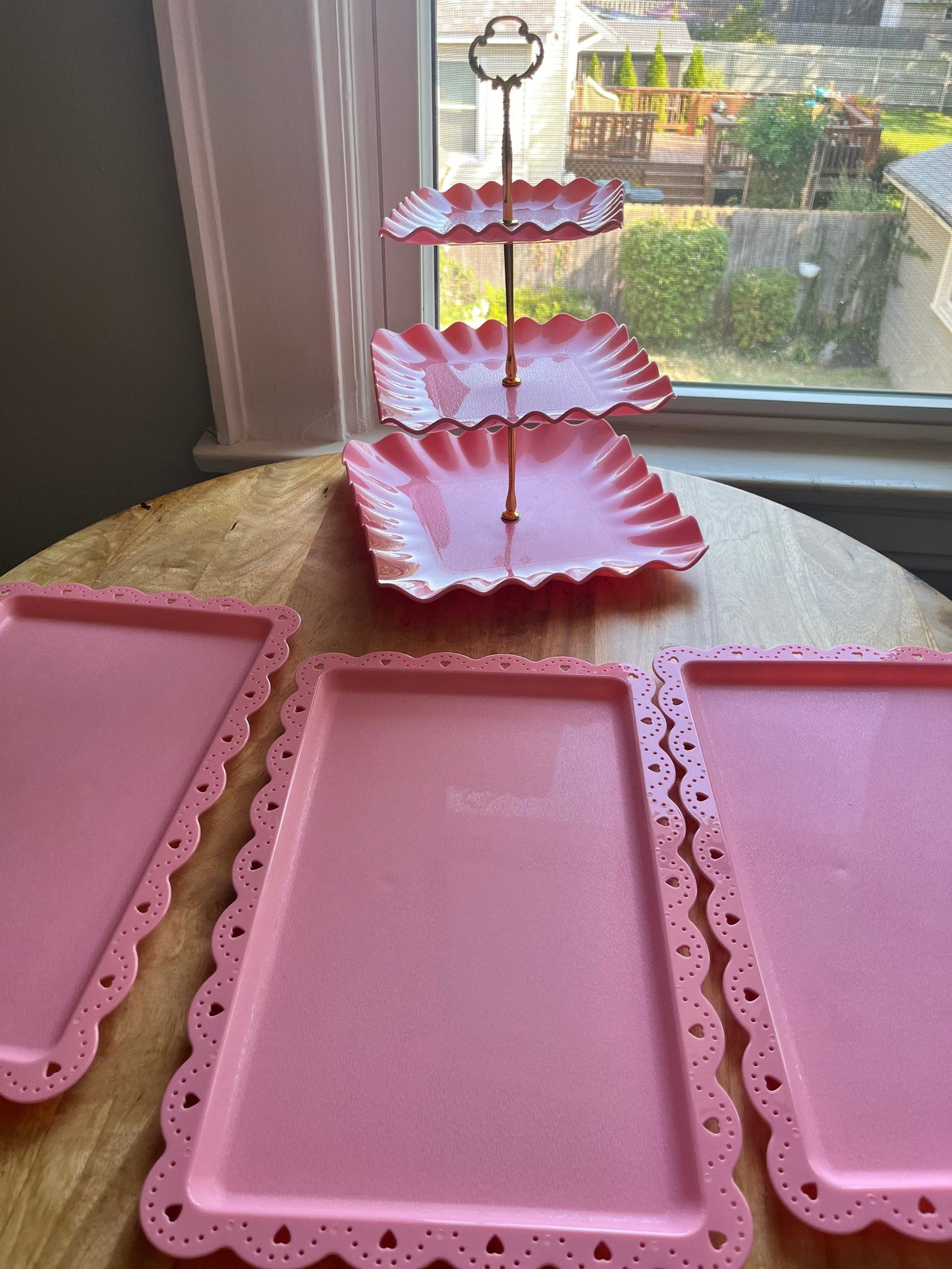 #97- Rauwolfia 4 pcs cupcake stand set- pink