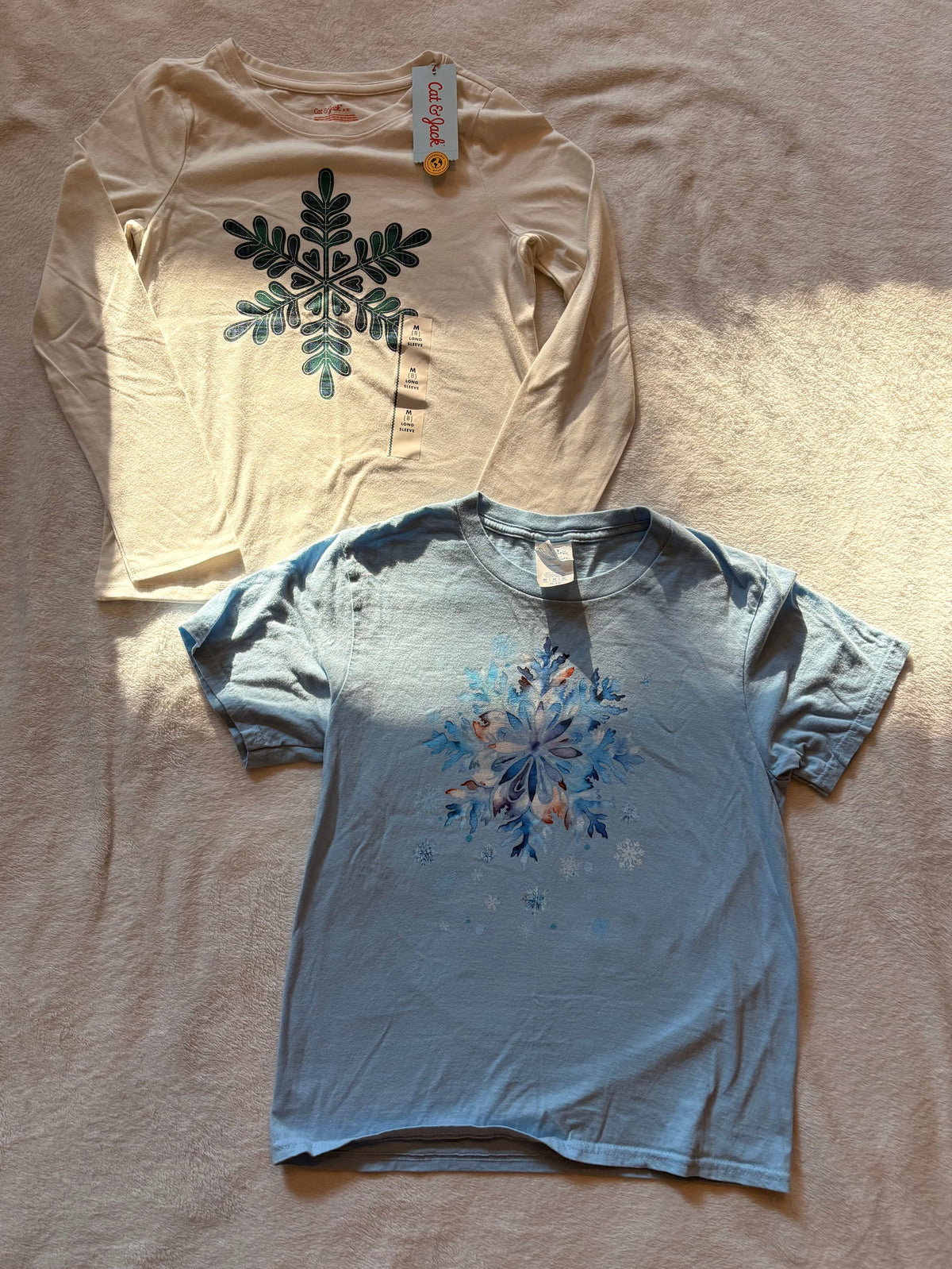#102 - girls size M snowflake shirts