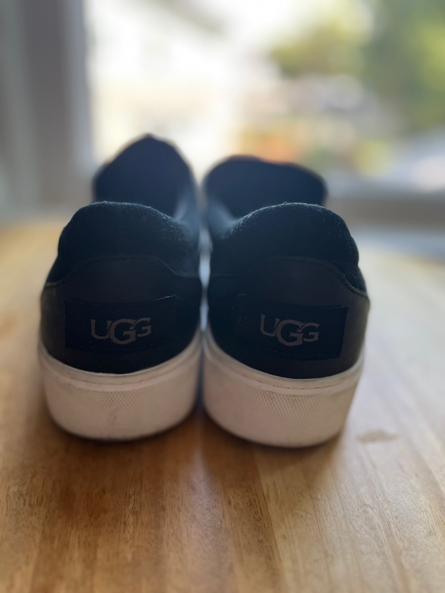 #97- Women's UGG Black Slip On Suede Sneakers- Size 7.5