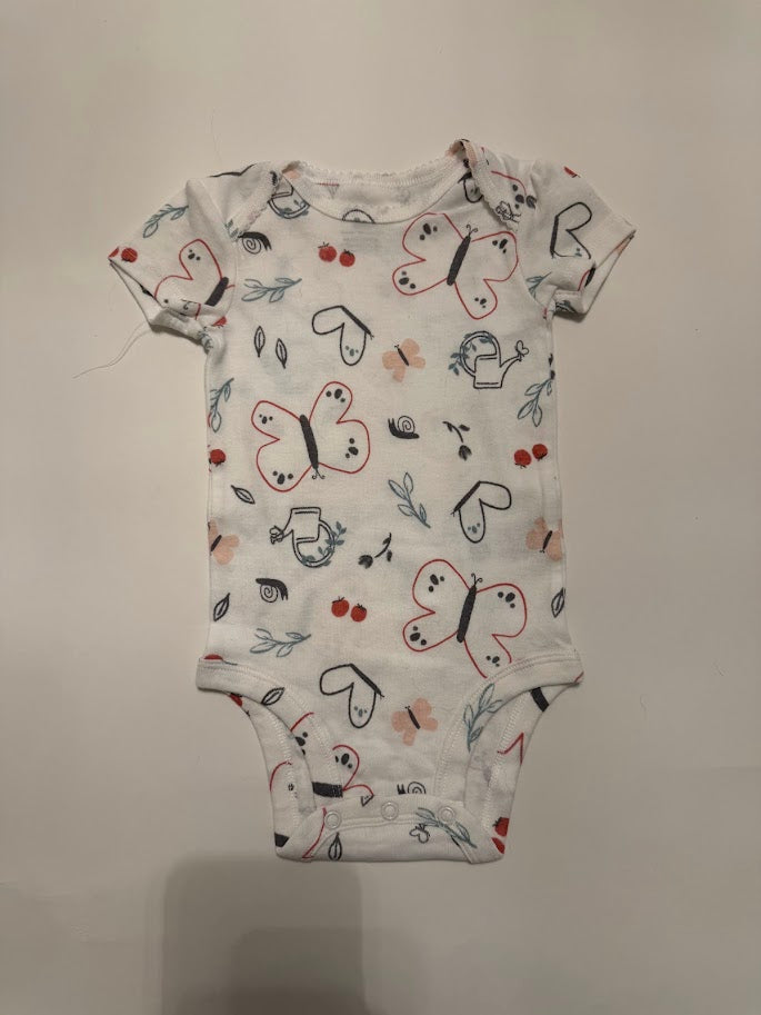 #78 REDUCED Carter's 2 Piece Flower and Butterfly Bodysuits Girls 6M