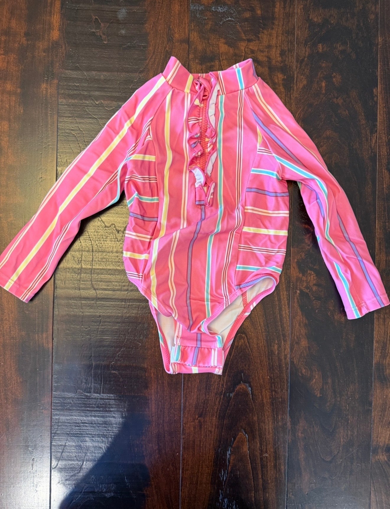 #28 Jessica Simpson Zip Up & Long Sleeve Infant Girl Swimsuit - Size 12 Months