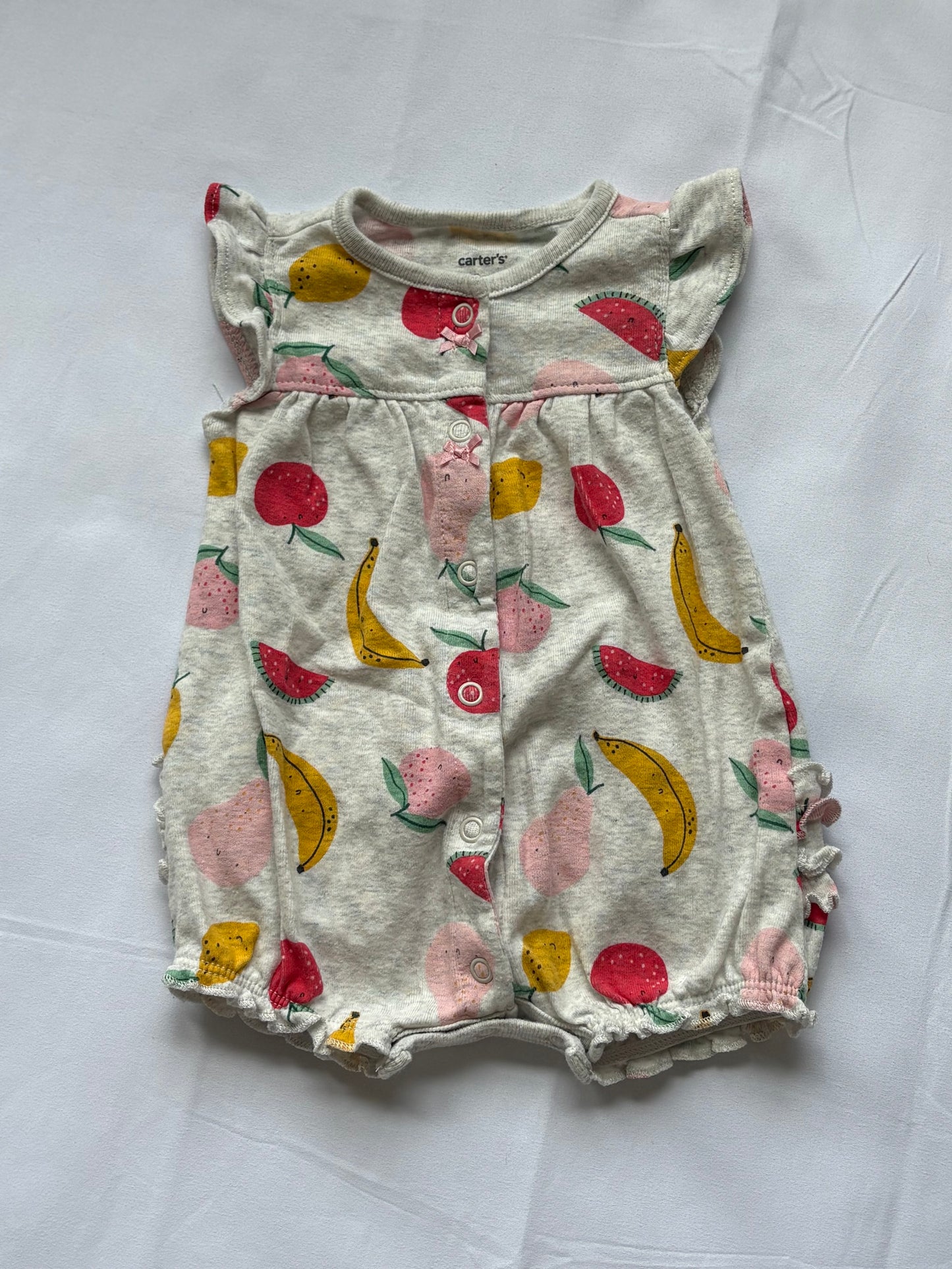 #88 Carters Fruit Ruffle Romper Girls Size 3M