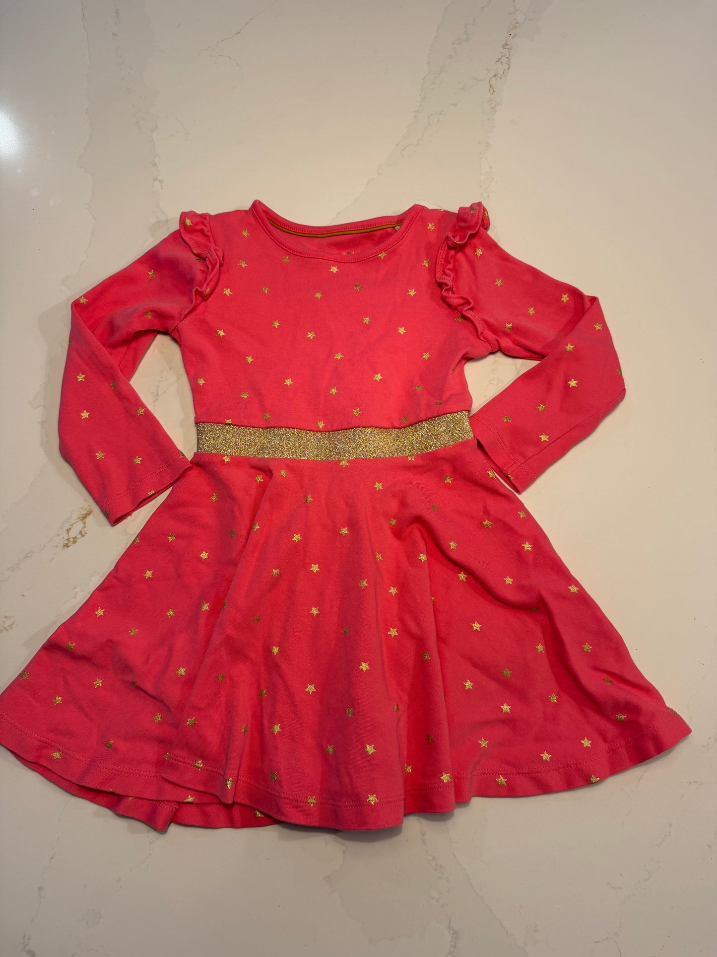 #133 Boden dress 4-5 coral/pink color