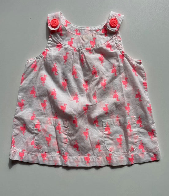#48 REDUCED!! Girls Carters flamingo cover up 9 months EUC