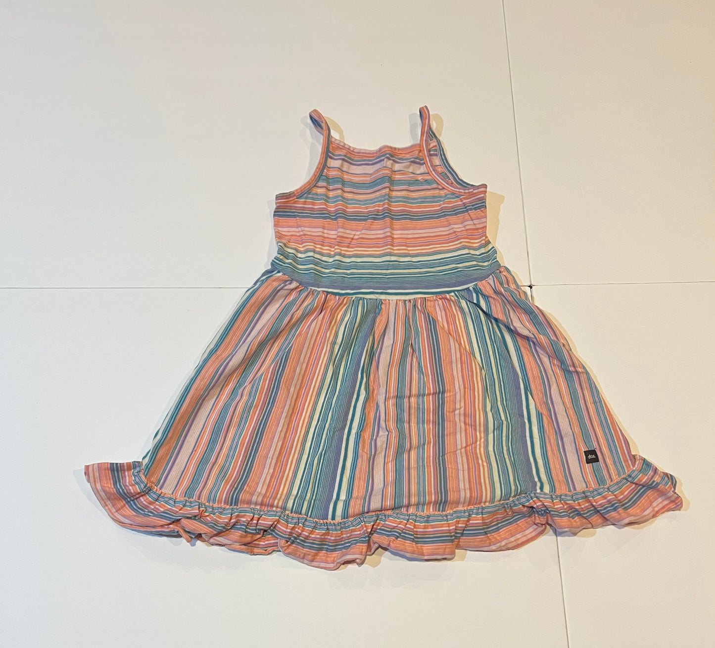 #141 Girls 4 Tea Pastel Stripe Twirl Dress 2 of 2 available