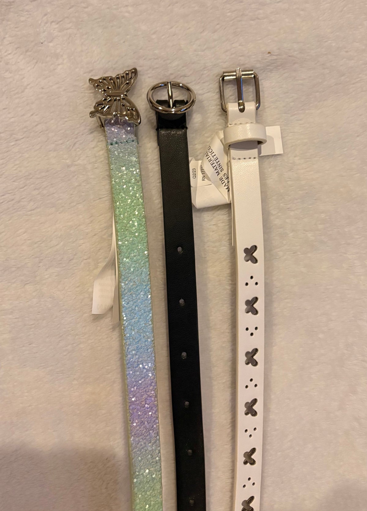 #102 - Target girls size XL set of 3 skinny belts