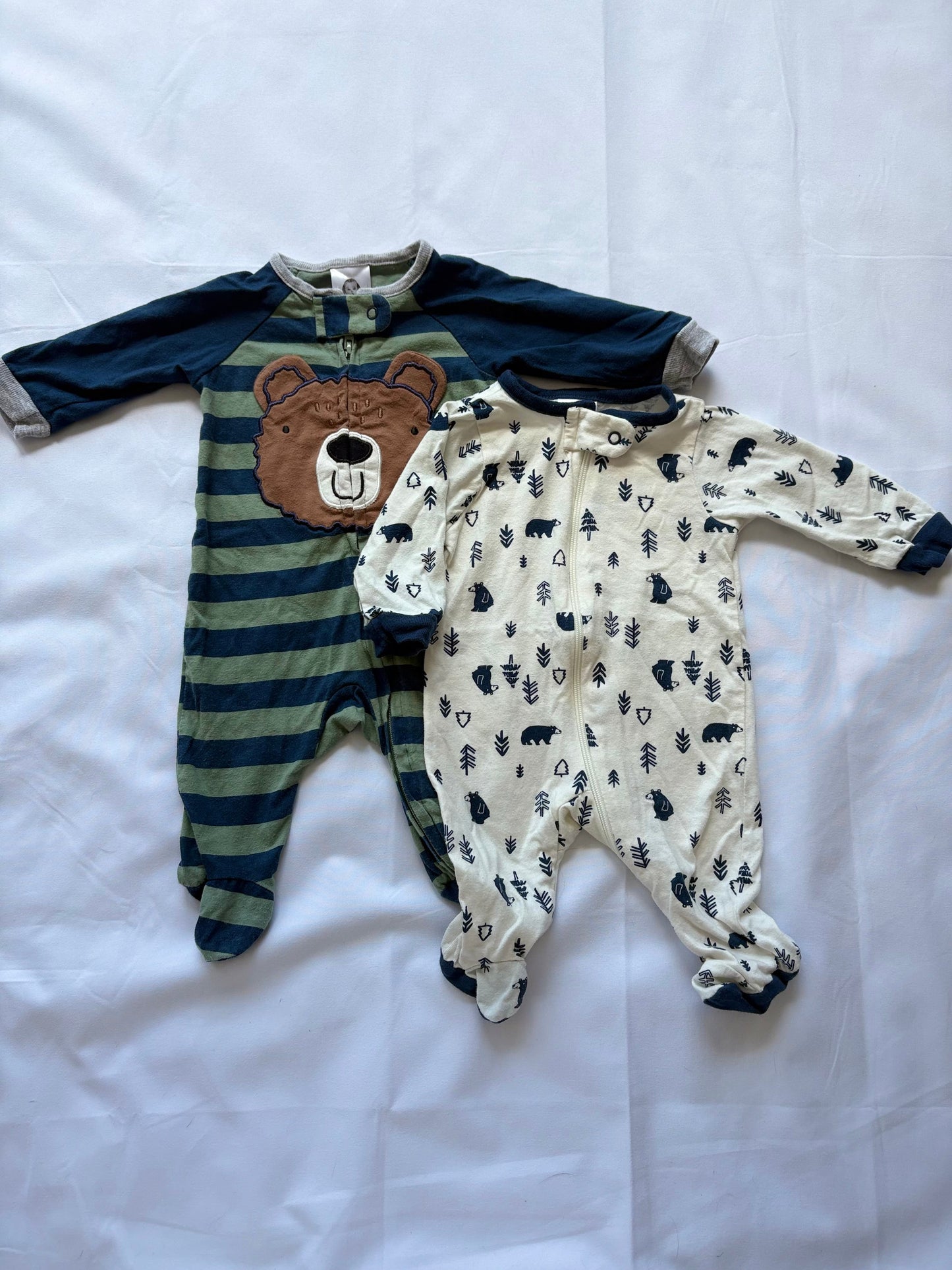#88 REDUCED Gerber Bear Footie PJs Boys Size Newborn
