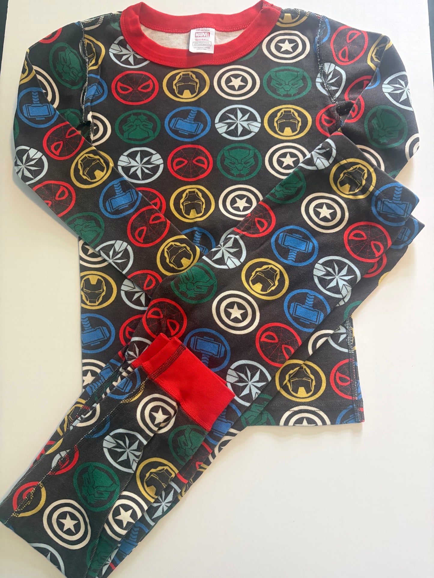 Seller #91 Boys' size 8 Hanna Andersson Marvel long john pajamas EUC